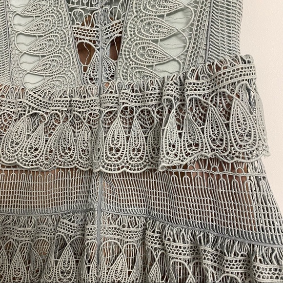Authentic Self-Portrait Mint Teardrop Lace Dress - Picture 14 of 16